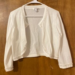 Dress barn white shrug. XL